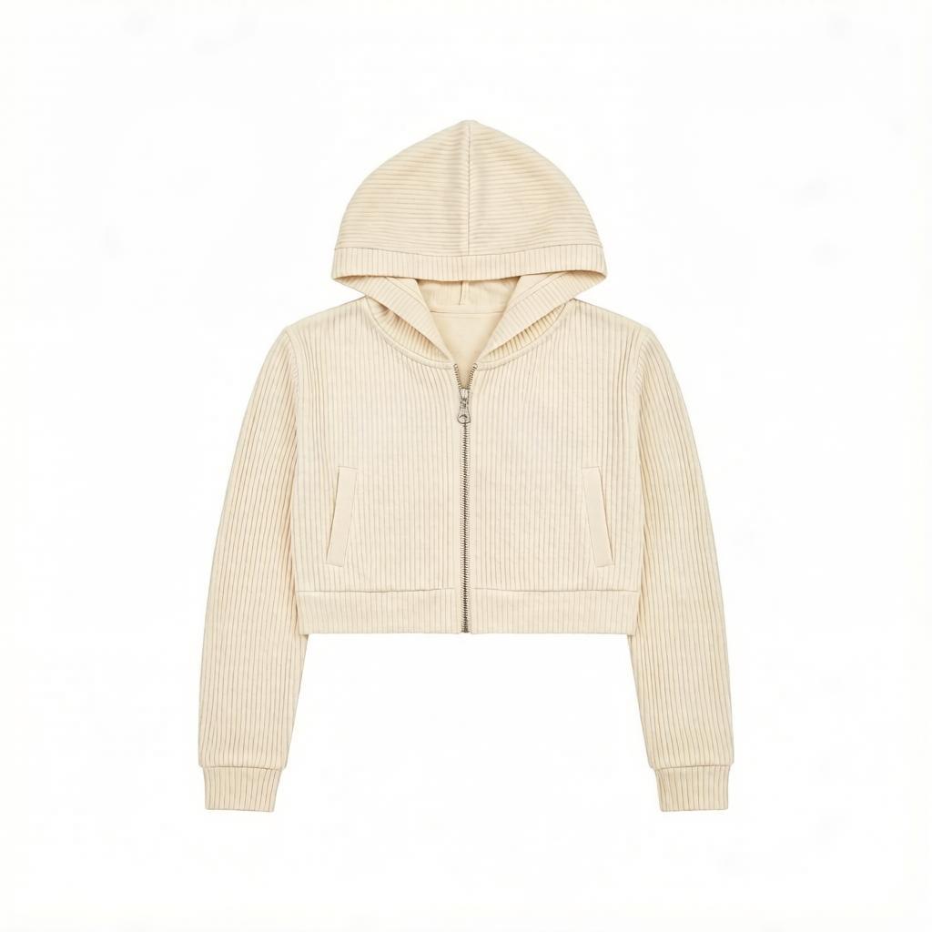 GIRLS ZIP HOODIE / MILK